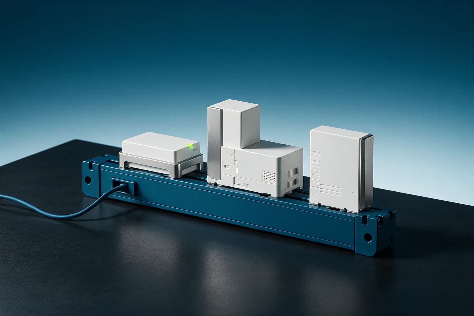 Modular digital products assembled along one connected backbone